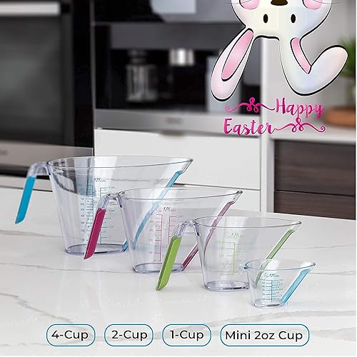 Miniatura 5 de KPKitchen Juego de 4 tazas medidoras de silicona para repostería y líquidos, tapete para hornear extra grande para desplegar masa, 100% silicona y