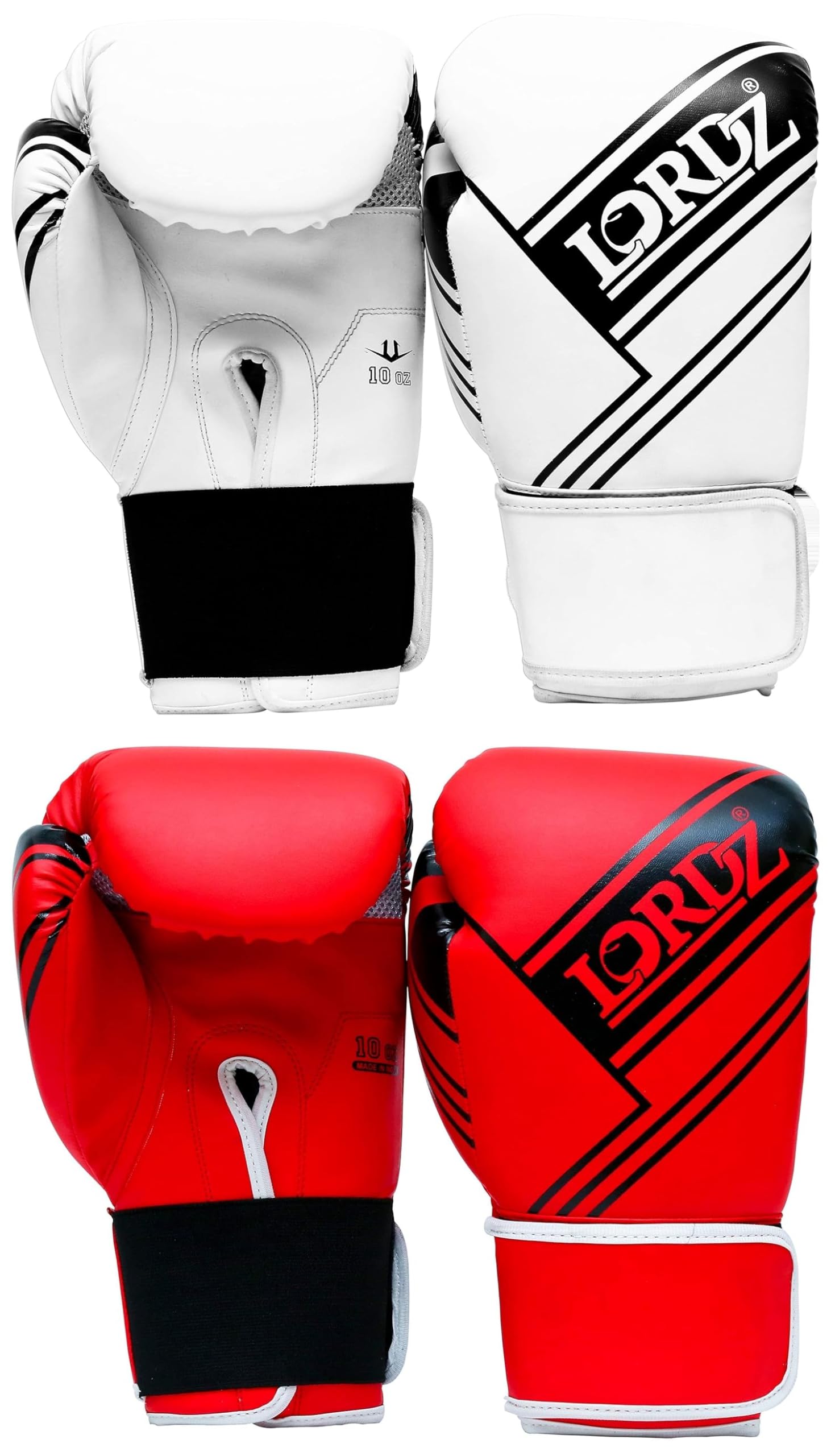 Boxing Glove pu Leather White and Red Color for Men, Women, Practice (Set of 2 Pairs) (B09VNZ6F3N) Amazon Price History, Amazon Price Tracker