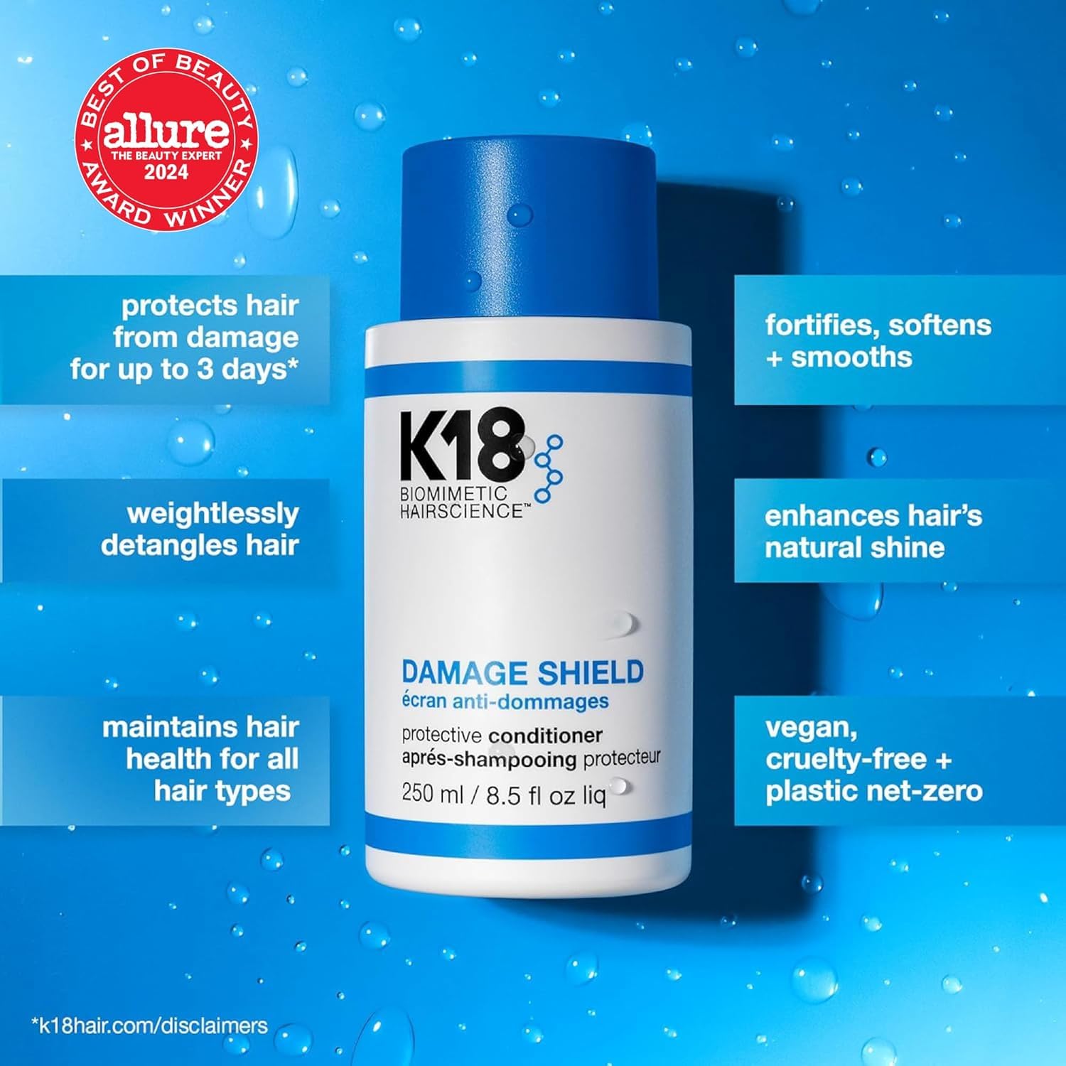 K18 Damage Shield Protective Conditioner, Protects Hair from Daily Damage, Improves Strength & Shine: 16 Fl Oz
