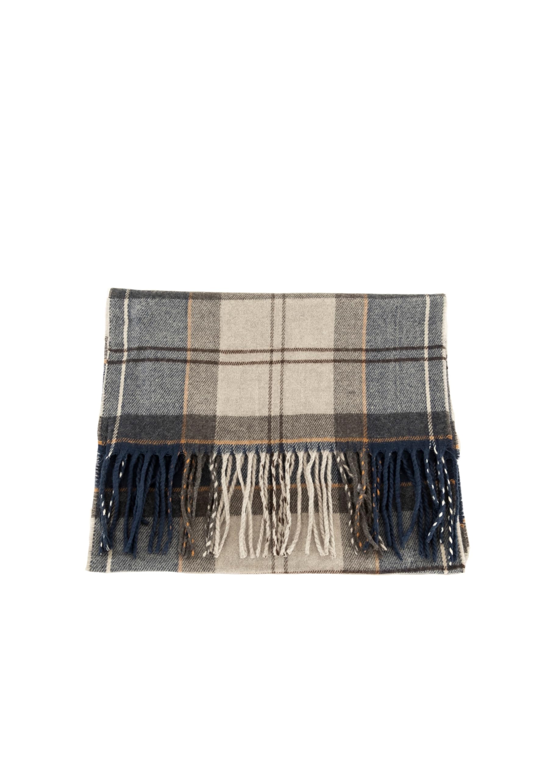 Barbour Mens Galingale Tartan Scarf Grey Midnight Tartan