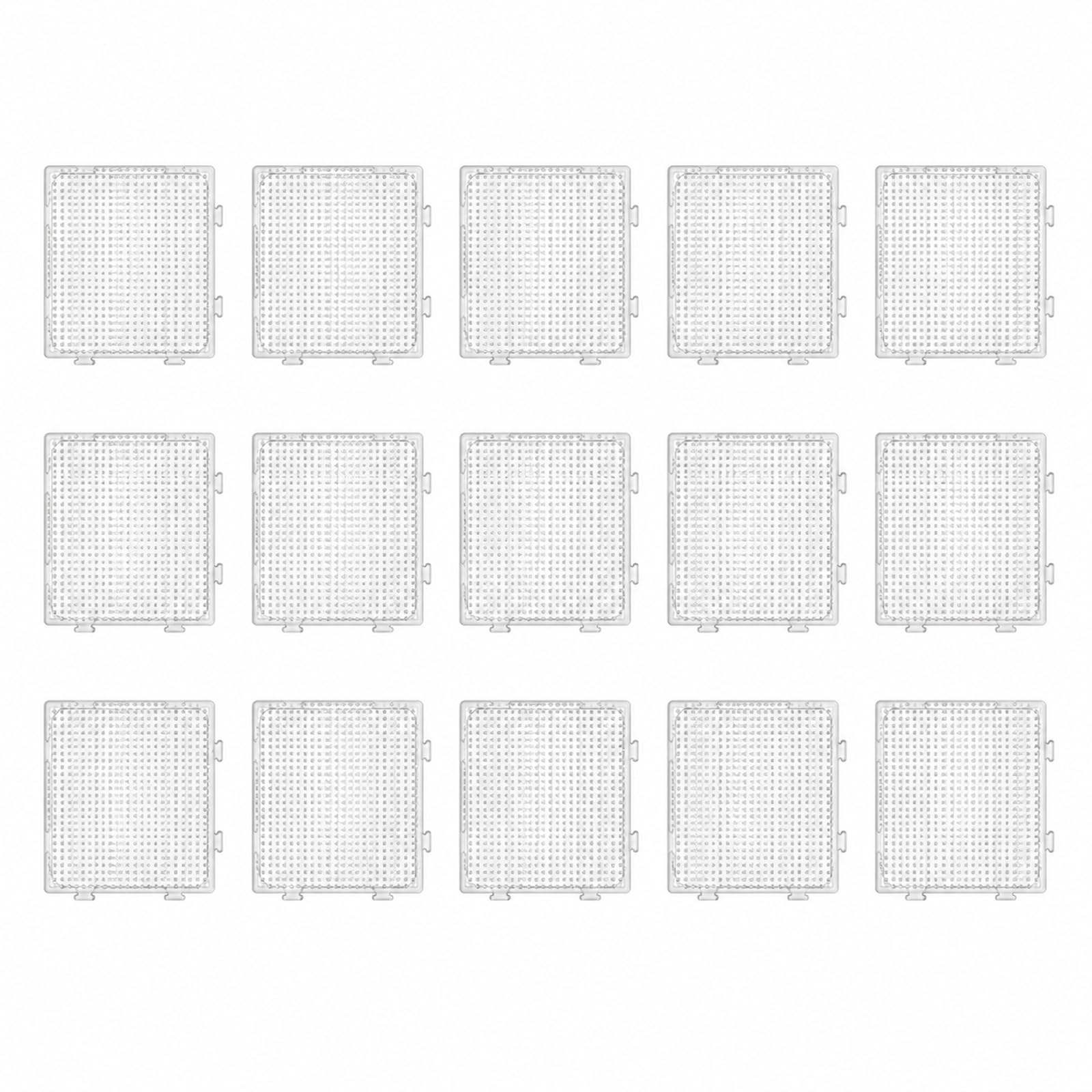 15-Piece Pegboards for Hama Beads Set, 7.5x7.5cm Square Fuse Bead Boards