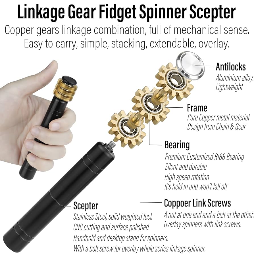 フィジェットトイ Sinian シルバー Amazon.com: FREELOVE Gear Fidget Spinner for Adults, Mini
