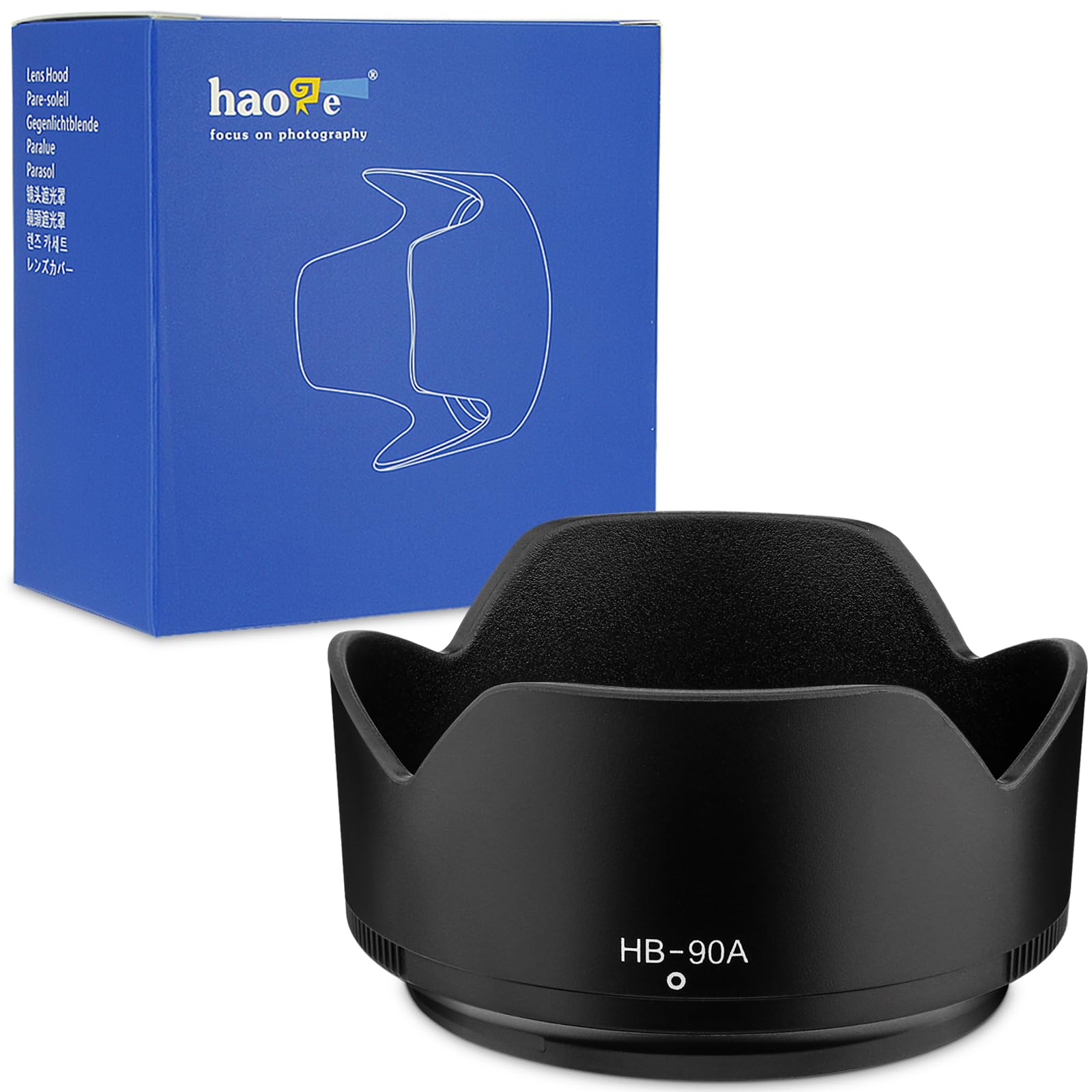 Haoge HB-90A Bayonet Lens Hood for Nikon Nikkor Z DX 50-250mm f/4.5-6.3 VR Lens Replaces Nikon HB90A