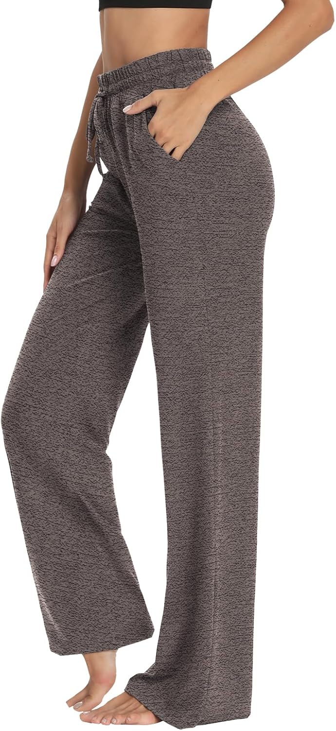 Sarin Mathews Womens Yoga Sweatpants Wide Leg High Waisted Lounge Pajamas Pants Comfy Workout Loose Pants with Pockets - Image 2