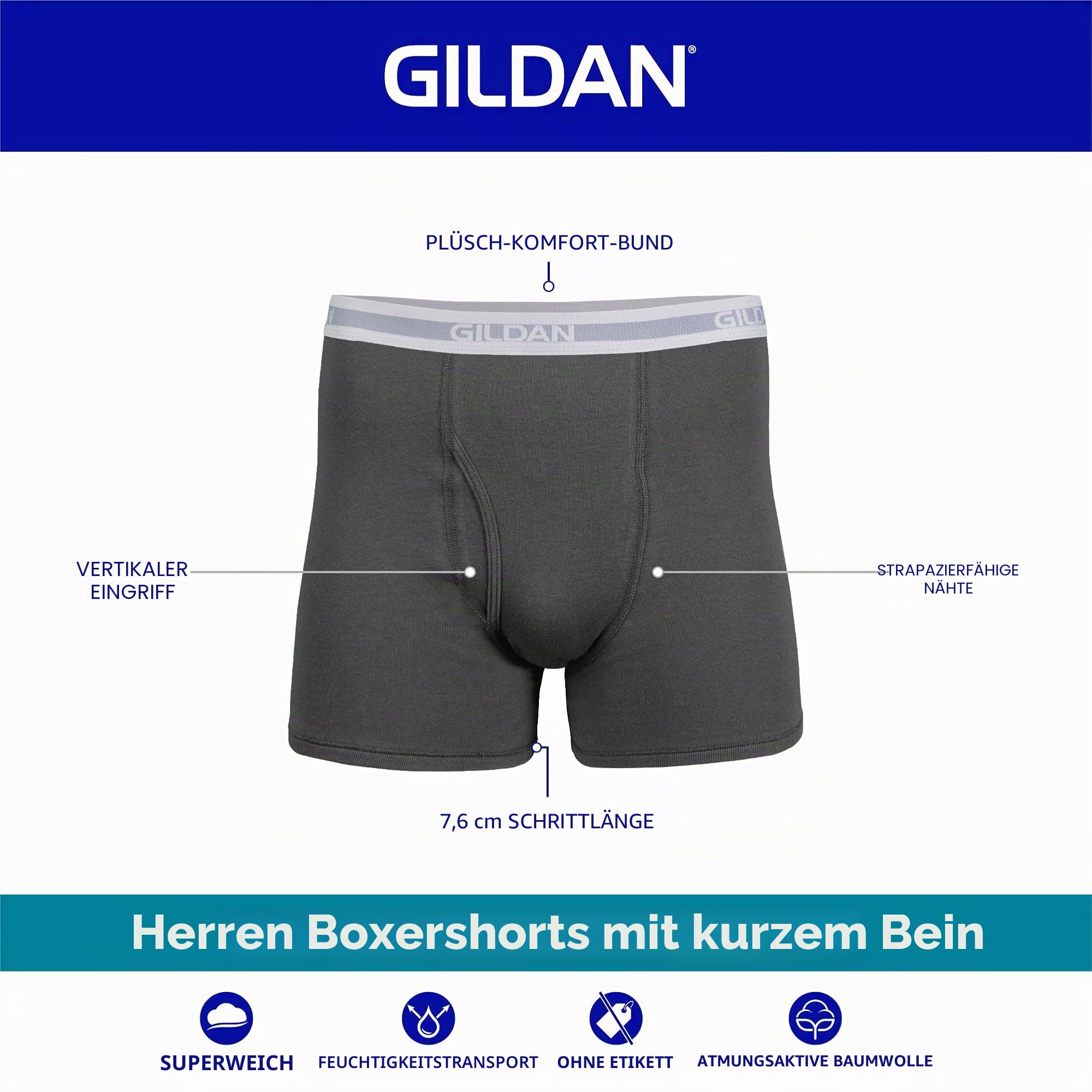 Gildan Herren-Unterwäsche, Boxershorts, Multipack