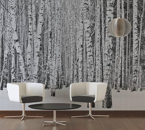 Miniatura 6 de CONCORD WALLCOVERINGS  Papel tapiz de pared Nature para dormitorio, árboles y bosques, blanco y negro, 146 pulgadas de ancho x 110 pulgadas de alto,