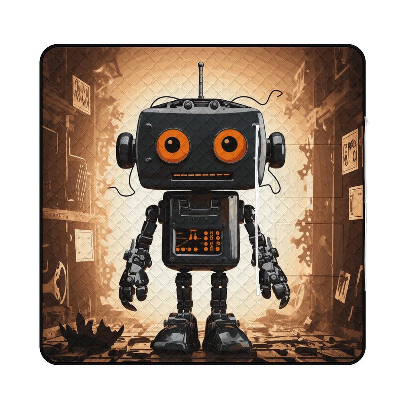 Couverture de pique-nique pour voyage et camping en famille motif robot