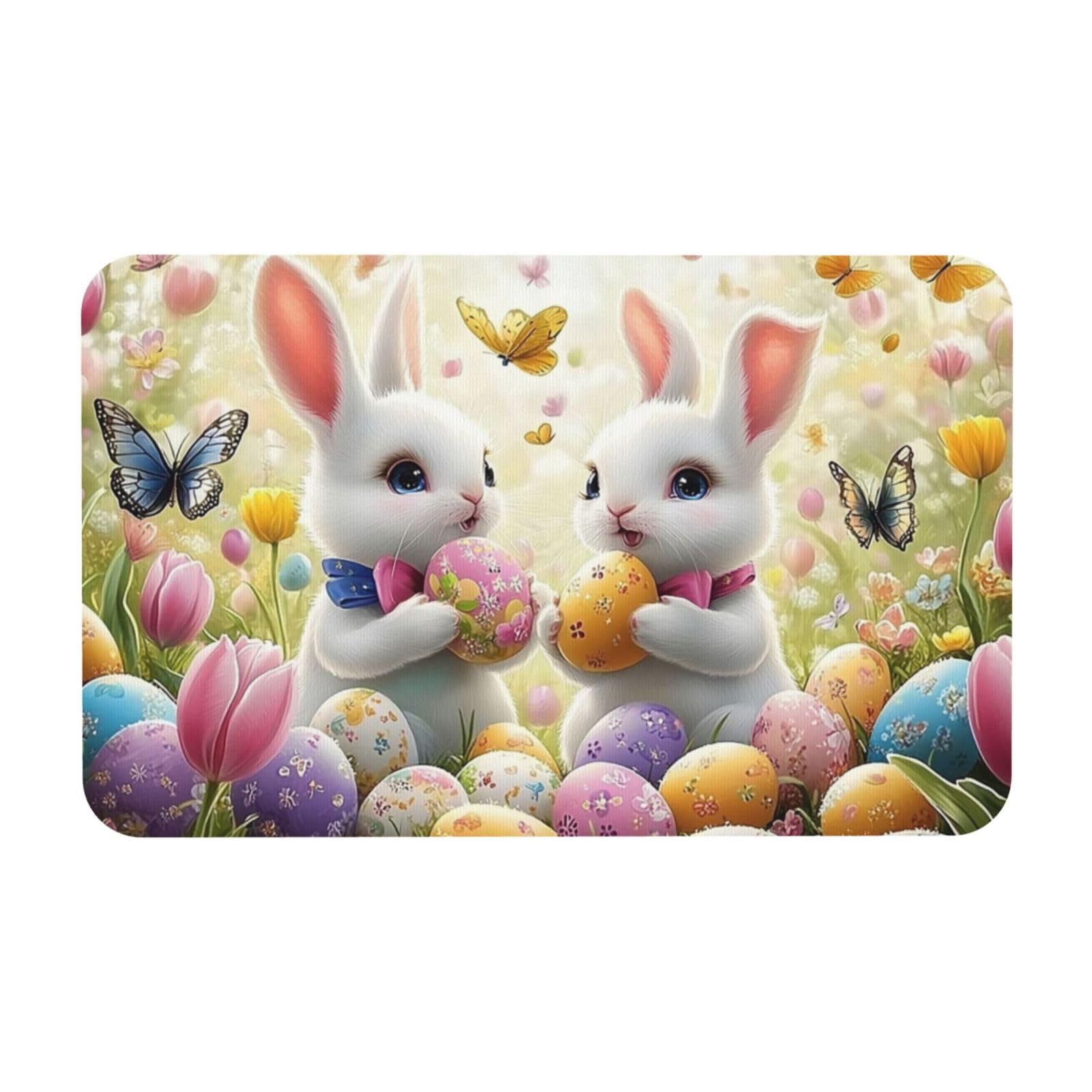 Tapis de bain antidérapant motif lapin 50x80 cm pour cuisine
