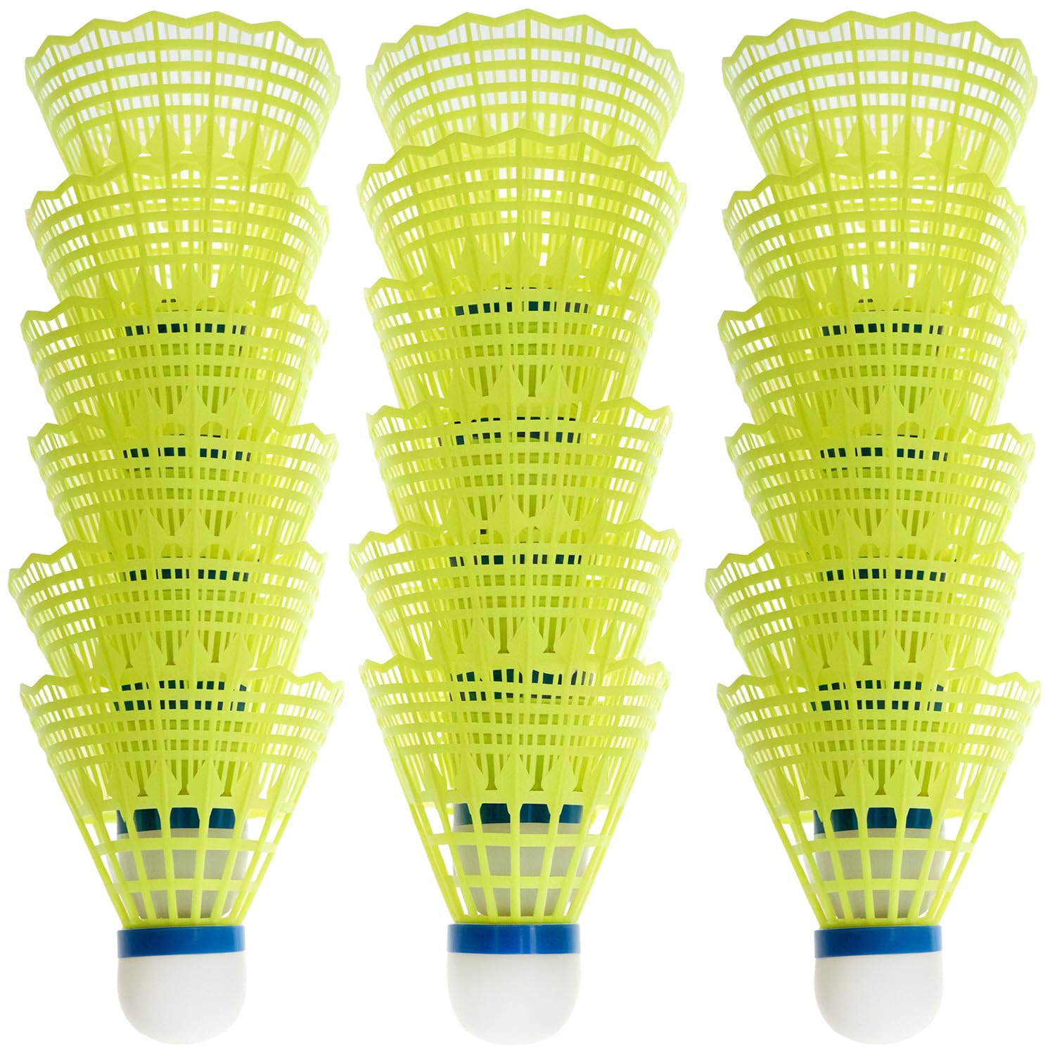 QWORK® Set di 18 Volani Badminton in Nylon - Elevata Resistenza agli Urti e Volo Stabile