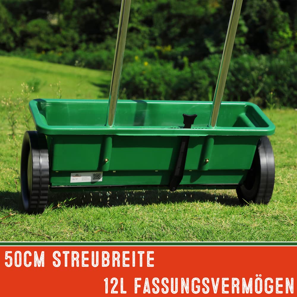 Gardebruk Carrello Concimatore Capacità 12 L Spandiconcime Regolabile per Fertilizzare e Concimare