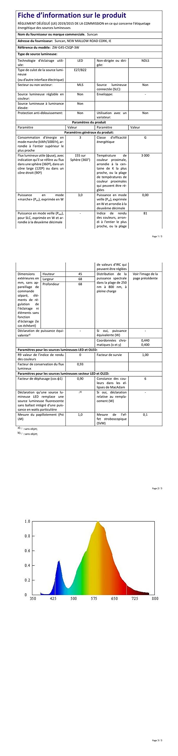 Confezione da 40 lampadine a LED E27 G45 sostituisce lampadine a incandescenza da 15 W, luce bianca calda 2700 K, 3W, G45, 155 lm, copertura in PC opaco, non dimmerabile