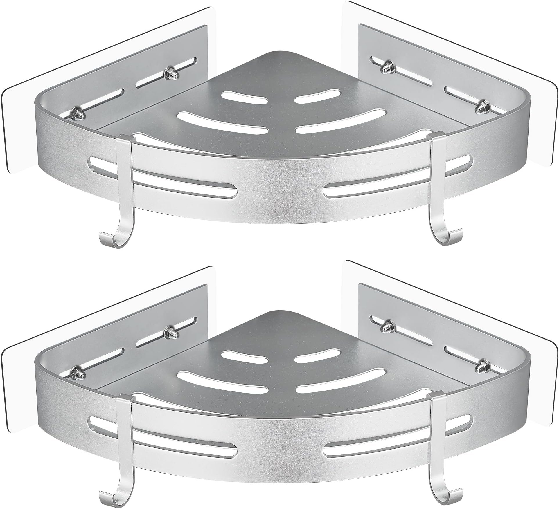 Kazeila Shower Shelf Corner Shelf - Bath Shower Tray with 2 Hooks ...