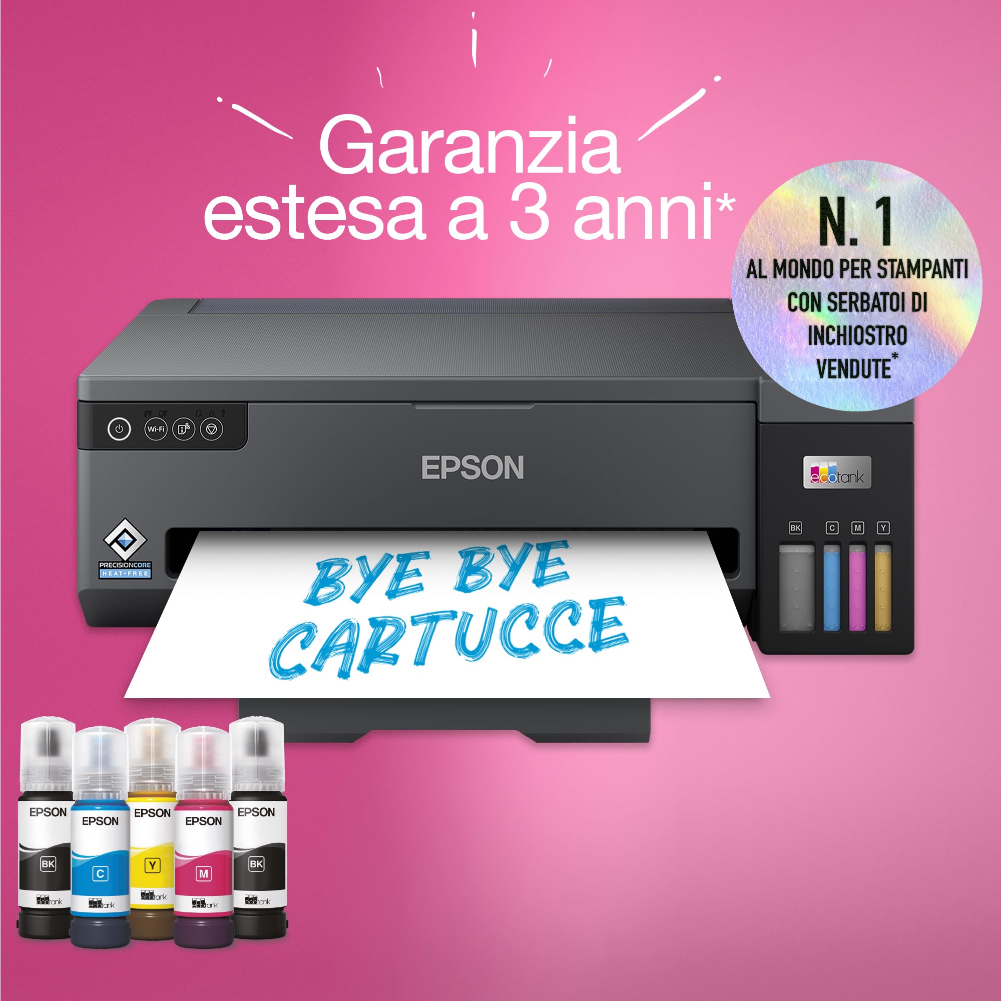 Epson EcoTank ET-14100 Stampante con Serbatoi D’inchiostro | Casa e Piccolo Ufficio | Con Inchiostro Nero Aggiuntivo | Wi-Fi | A3+ | Stampa | 3 Anni D'Inchiostro Inclusi