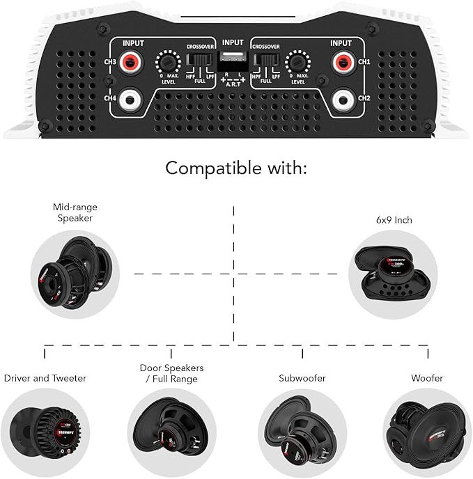 Amplificador de audio para auto Taramps DS 800x4 4 canales 800W RMS miniatura 7