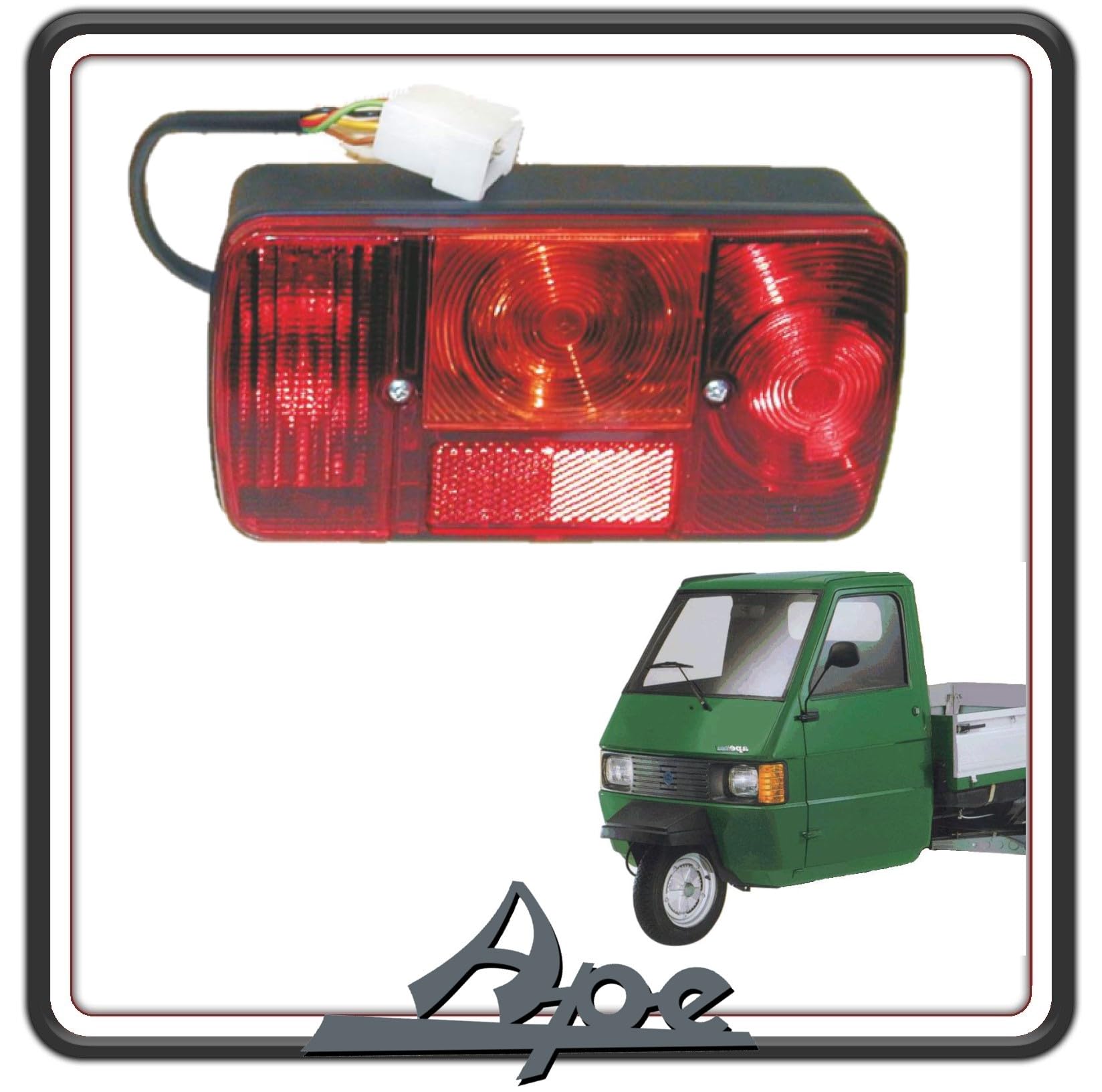 Generico FANALINO FRECCIA INDICATORE DI DIREZIONE FARO FANALE POSTERIORE LATO SINISTRO COMPLETO PER PIAGGIO APE TM 703 ORIGINALE (INFO MODELLI COMPATIBILI IN DESCRIZIONE)