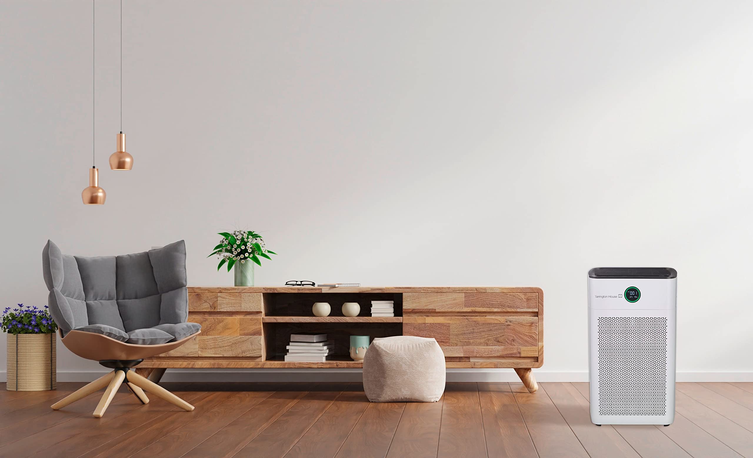 Tarrington House Purificatore d'aria AP4021, con filtro HEPA H14, timer di 8 ore, telecomando, purifica fino a 338 m³/h, 40 W, efficienza di filtrazione: 99,995%, funzione di ionizzazione, bianco