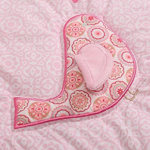 Miniatura 3 de Juego de ropa de cama para cuna de bebé, 3 piezas, bordado rosa, flor, pájaro, cuna, 1 edredón, 1 sábana bajera, 1 bolsa de almacenamiento de