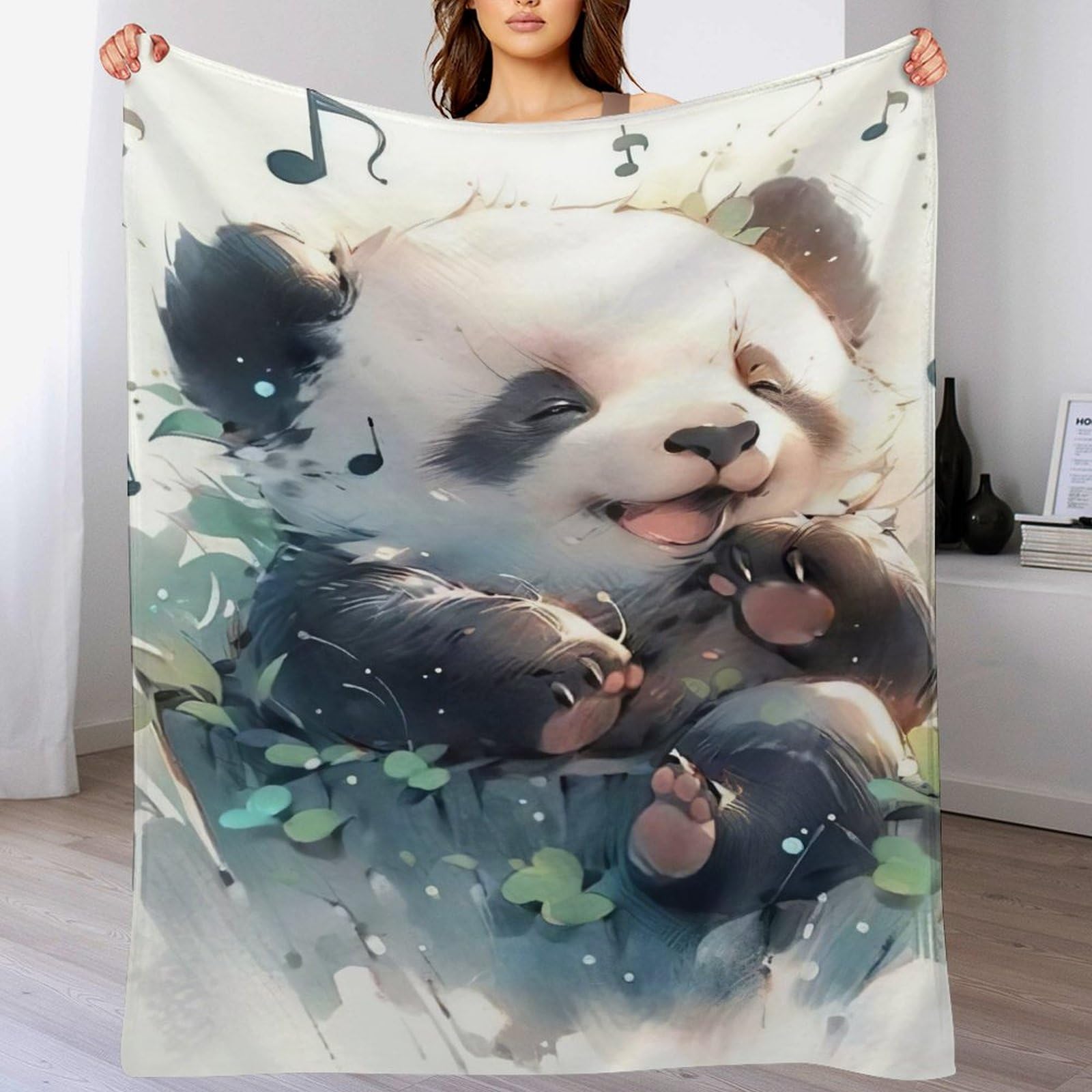 Manta de franela de panda 150x200 cm para sofá y dormitorio en todas las estaciones