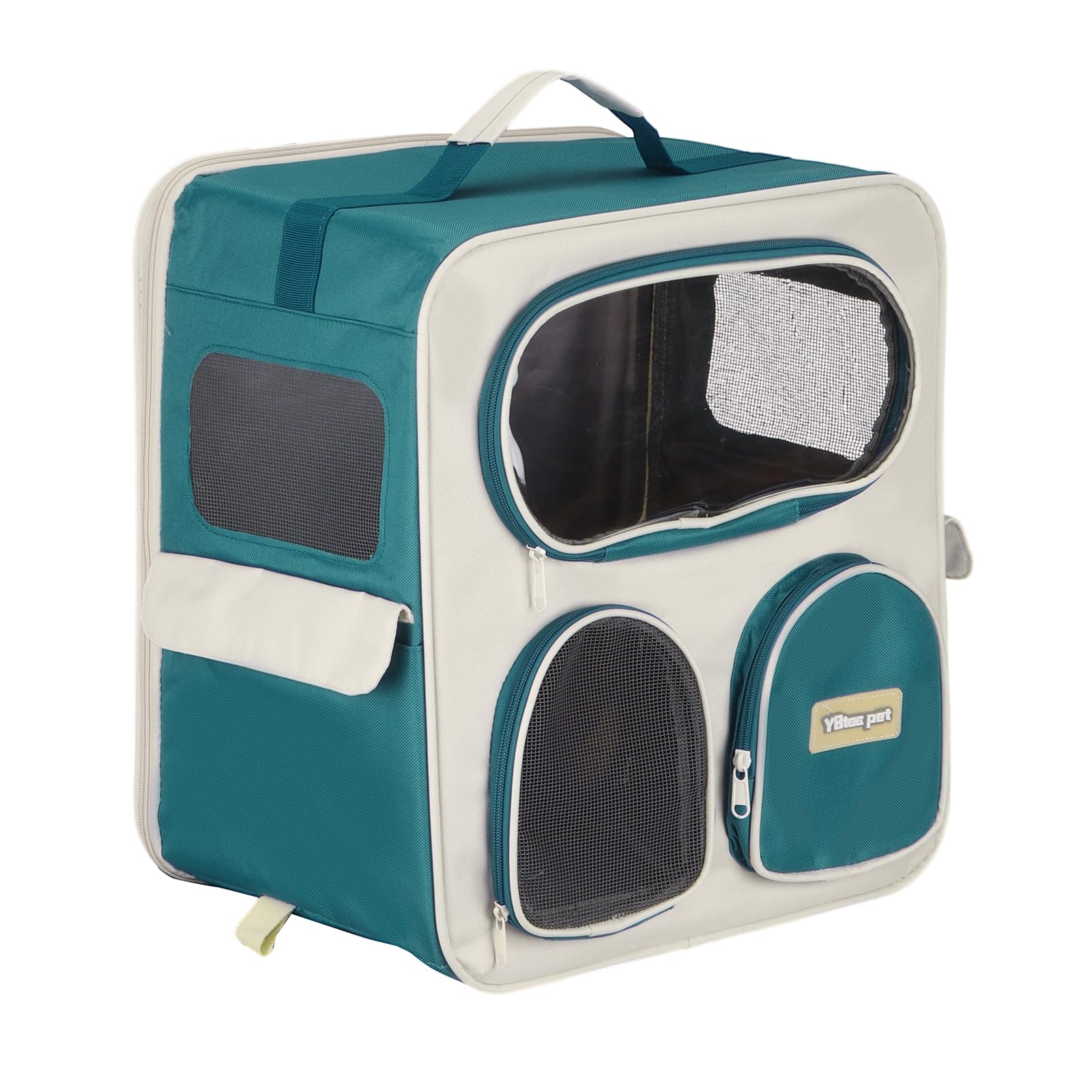 QUARKZMAN Mochila Transportadora para Mascotas Portátil Y Ventilada Bolsa De Viaje para Perros Gatos Y Animales Pequeños 14.96" (Azul Marino 1 Pcs) Ideal para Senderismo Camping