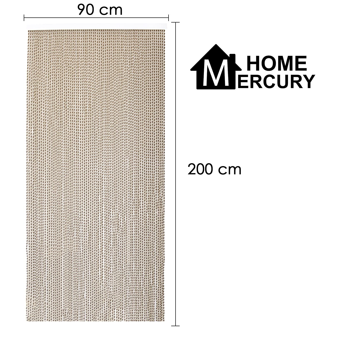HOME MERCURY – Cortina Espiral para Puerta Exterior o Interior, Material PVC – Libre de Insectos (200x90CM, Marron+Filo Beig R2)
