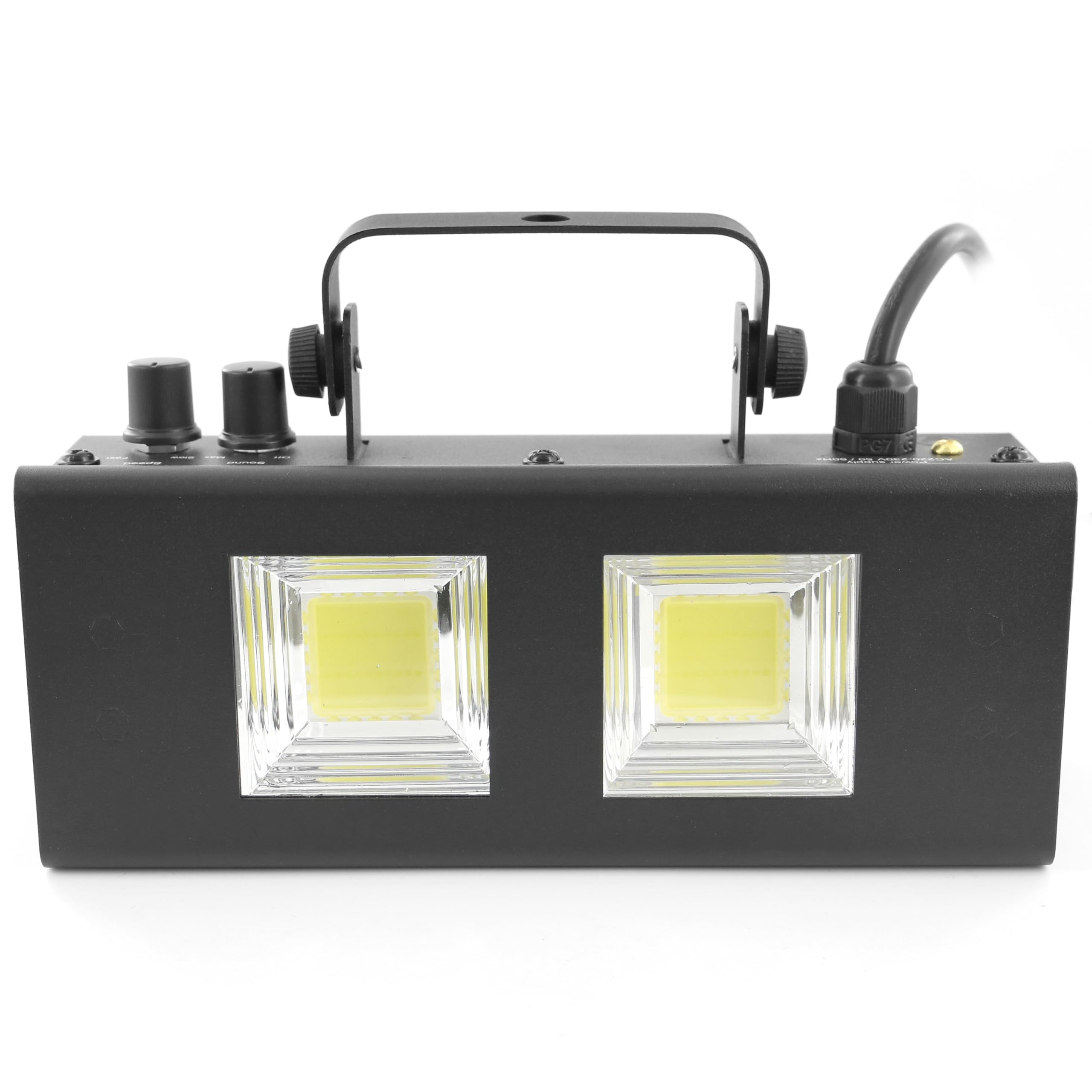 BoomTone DJ LED Strobe 2 x 20 W Nero - Stroboscopio LED potente per effetti di luce mozzafiato - Giochi di luce serale - Strobe DJ - Rilevamento musicale - Flash intenso - Illuminazione da discoteca
