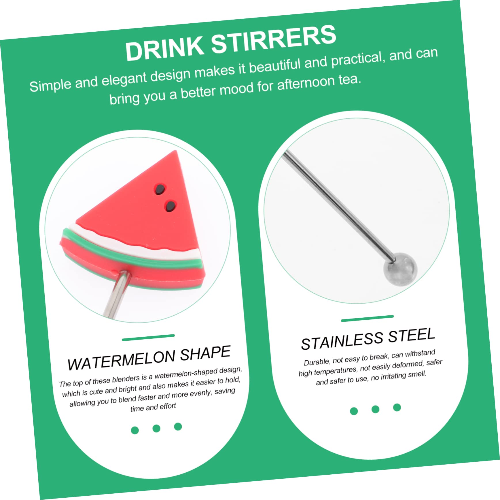 NAMOARLY 8Pcs Fruit Shaped Cocktail Drink Stirring Sticks Cute Stainless Steel Mixers for Home Bar Party Use and Resistant Drink Stirrers