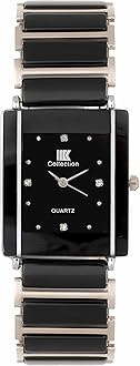 IIK COLLECTION Reactangle Studded Dial Metalic Bracelet Chain Strap Analogue Wrist Watch for Men and Boys