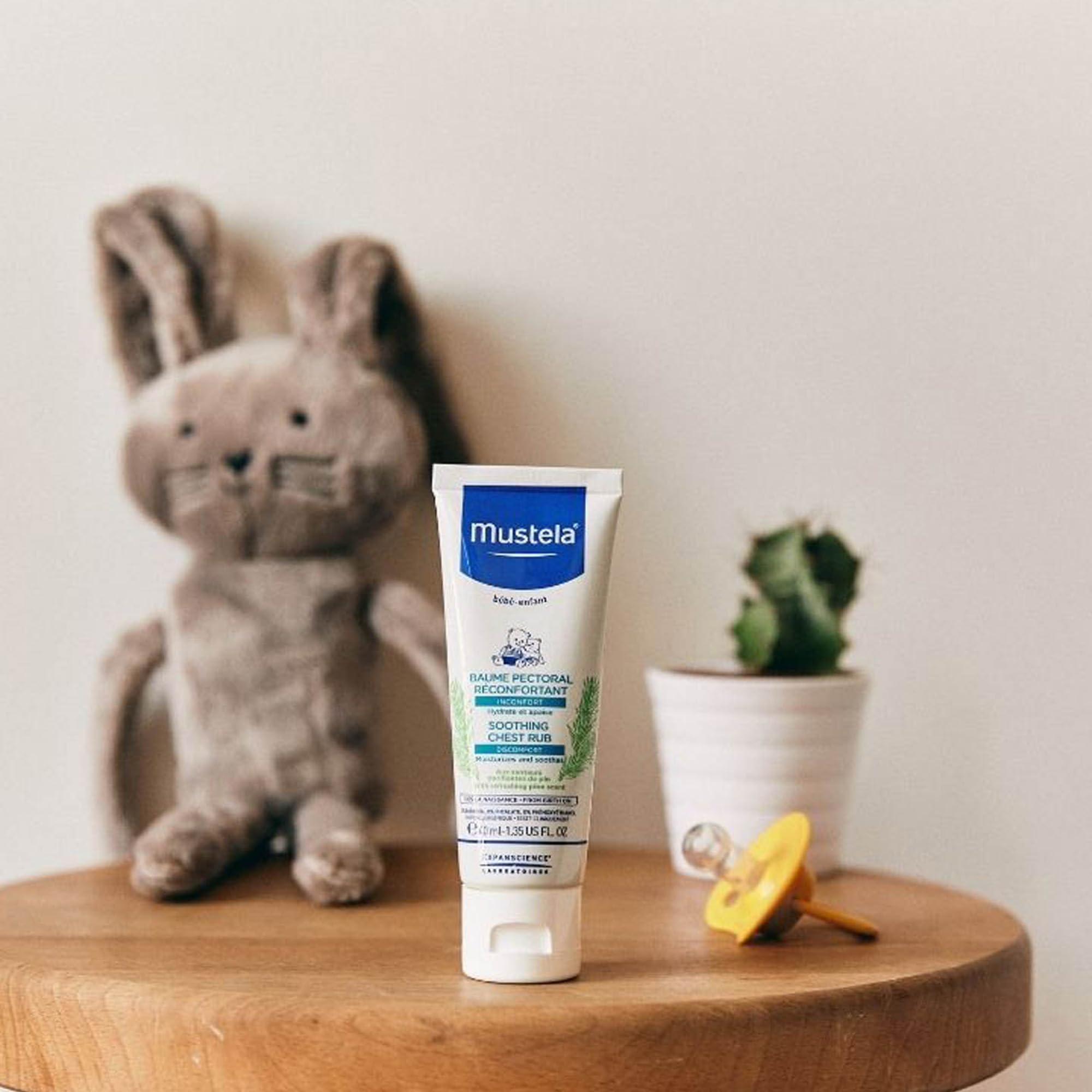 Mustela Crema Massaggio Balsamica 40ml per Raffreddore Naso Chiuso Tosse Camomilla Miele Karité Avocado Tiglio Pino