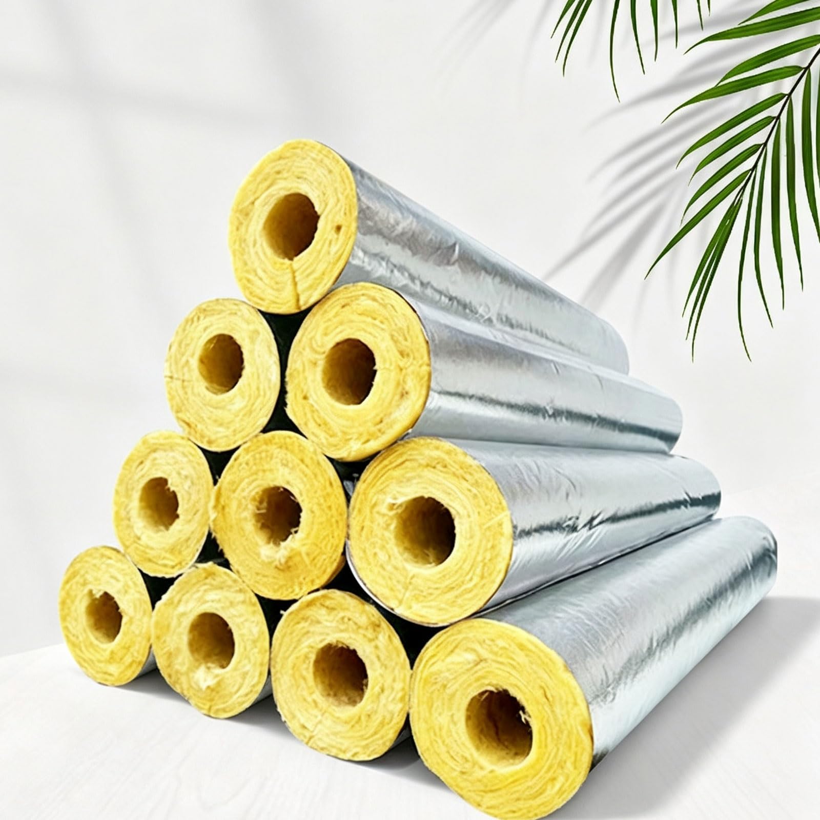 Guaine isolanti for tubazioni Tubi isolanti in lana di vetro | Lana di roccia Foglio di alluminio Con apertura Facili da installare Per protezione delle tubazioni(ID 108mm/T 30mm)