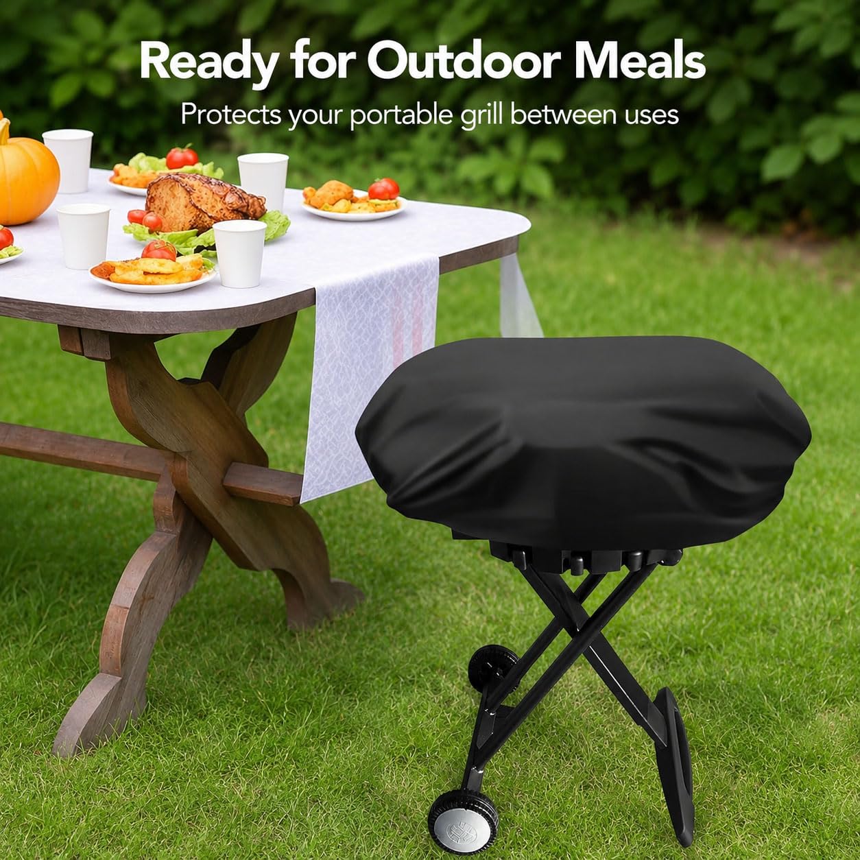 Copertura Barbecue Portatile per Grill2Go X200 25409200 2024 2025 2026+, Impermeabile Copri BBQ Oxford 420D, Anti-UV e Antipolvere con Coulisse Regolabile