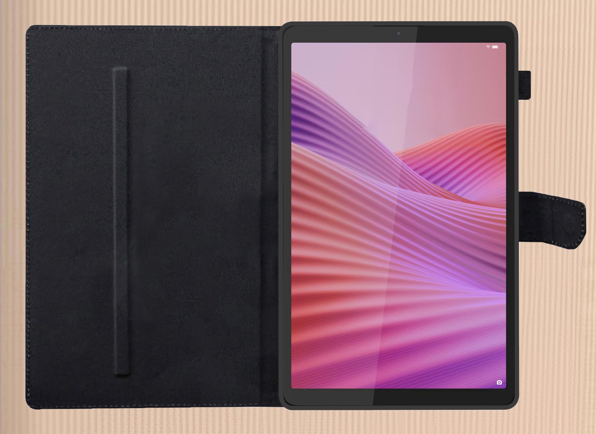 TGK Flip Cover for Lenovo Tab One/Tab K9 TB-305FU TB-305XU 8.7 inch 2025 Executive Leather Case with Built-in Pencil Holder (Black) — Amazon image 3