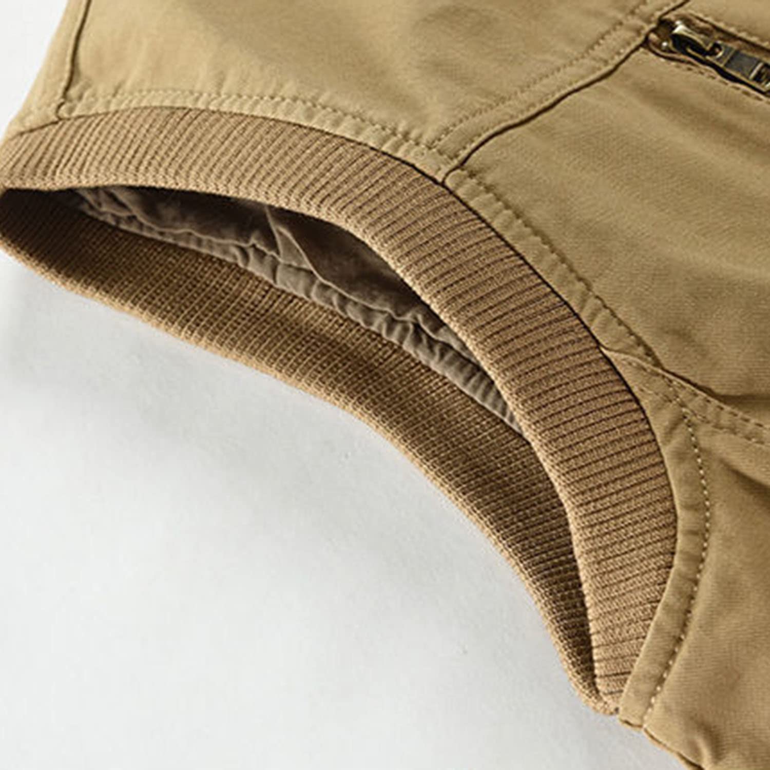 Hombres Chaleco De Algodón Casual Multi-Bolsillo Gilet Pesca Al Aire Libre Fotografía Chaleco Primavera Y Otoño Sin Mangas De Pie Chaqueta De Cuello