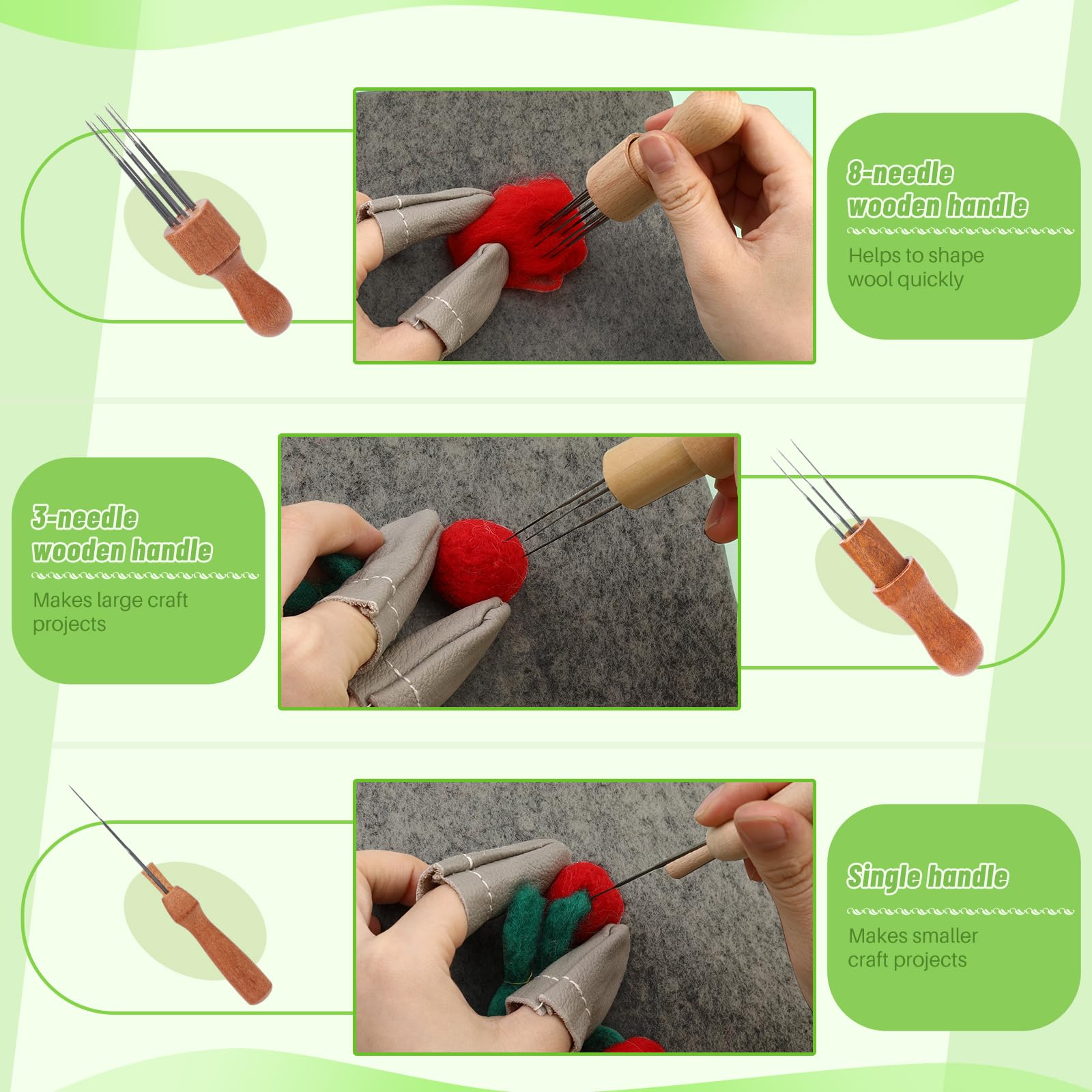 dipeer Needle Felting Kit, 8×10 Inch Needle Felting Pad, 90 Pcs Felting Needles - Image 4