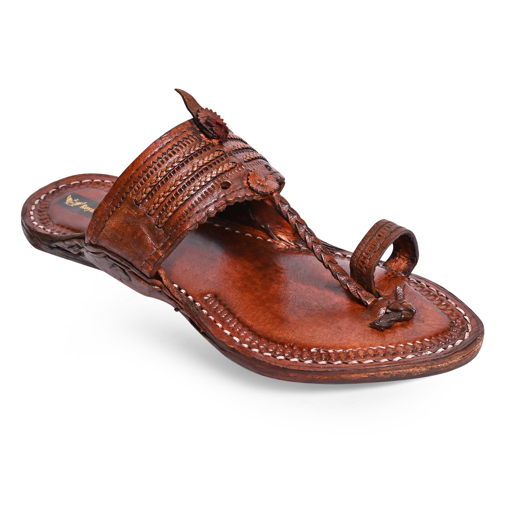 Royal Khwaab Mens Daily/Casual/Ethnicwear Slip-on Flat Handmade Kolhapuri Chappal(PC1-Brown) UK-10 (B0BQ6W91LC) Amazon Price History, Amazon Price Tracker
