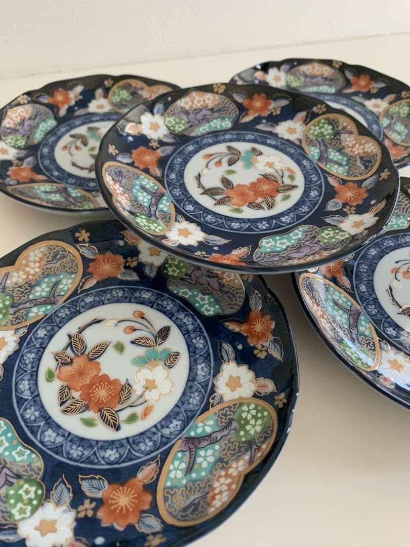 Amazon.co.jp: 三洋陶器花風流 龍峰窯 染錦元禄和皿 金彩祥瑞丸