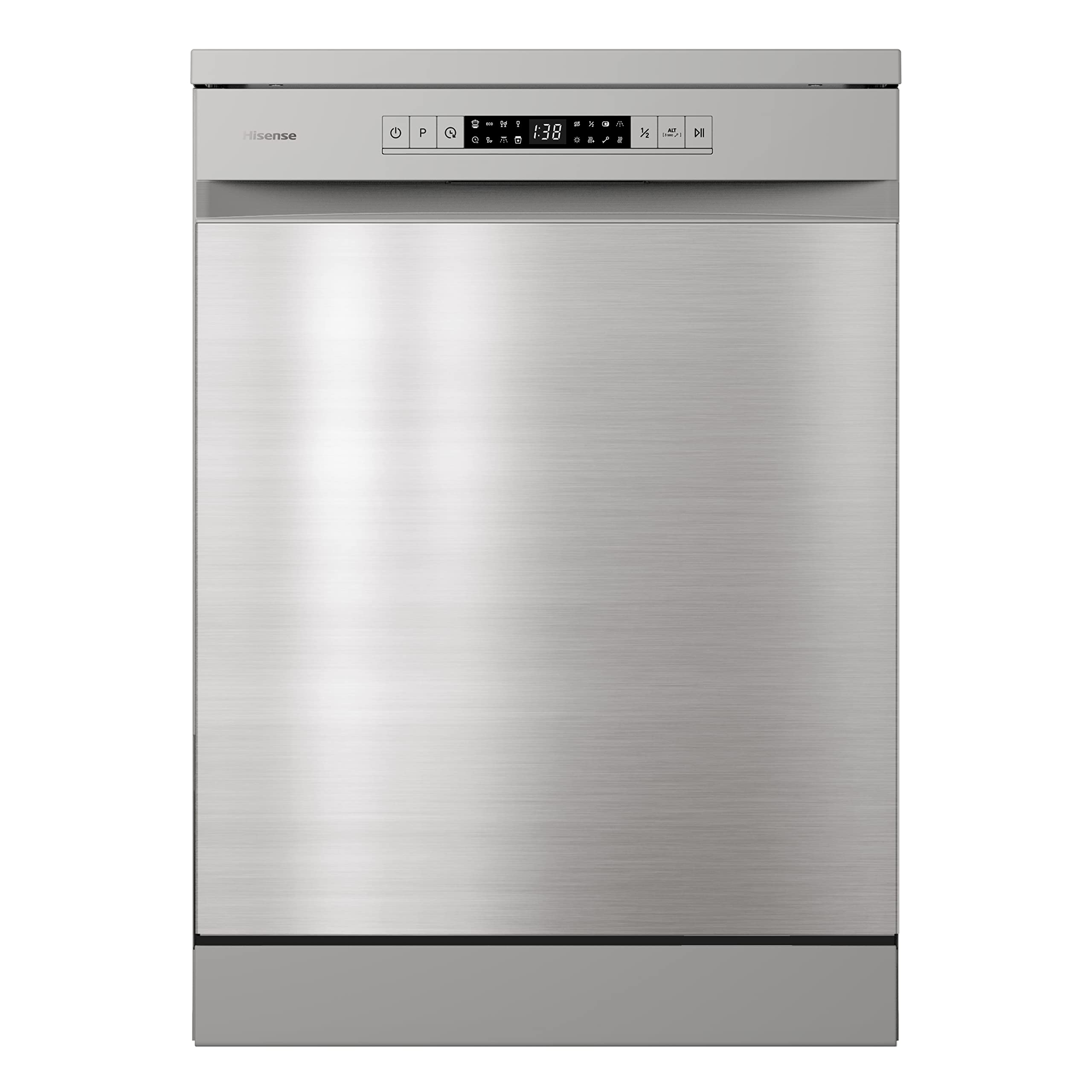 HisenseHS622E90XUK Freestanding Standard Dishwasher 85cm High- Stainless Steel - E Rated, Silver, 24 x 23 x 33 inches (L x W x H) [Energy Class E]