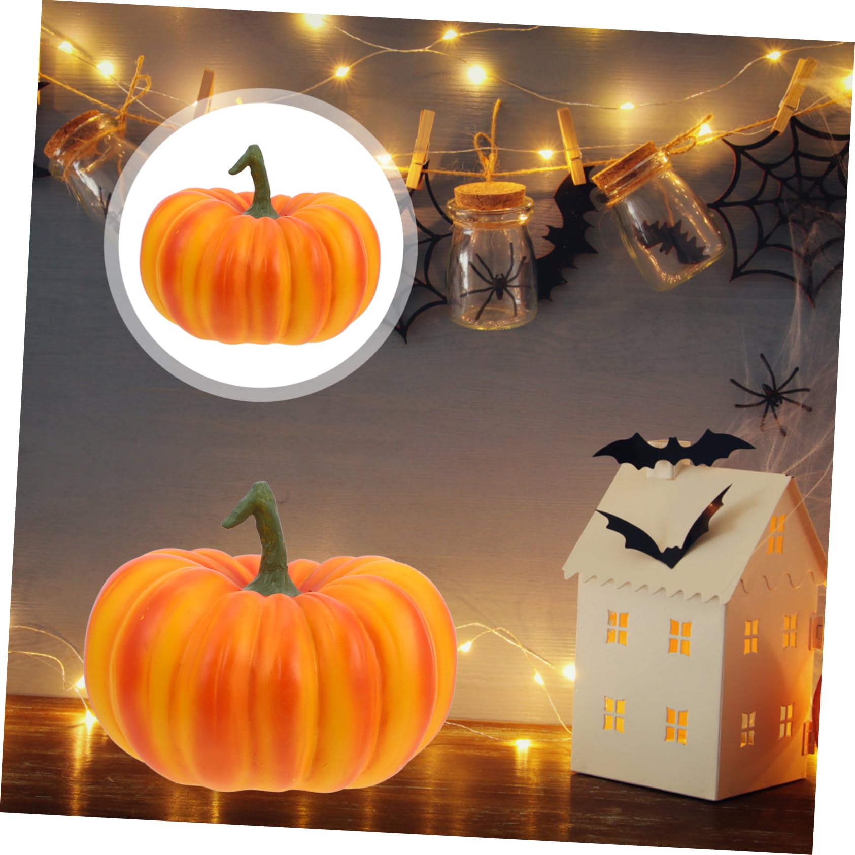 1stück Künstlicher Kürbis Resin Für Halloween-dekoration Realistisch Und Vielseitig Für Herbstliche Festlichkeiten Und Stimmungsvolle Inneneinrichtung