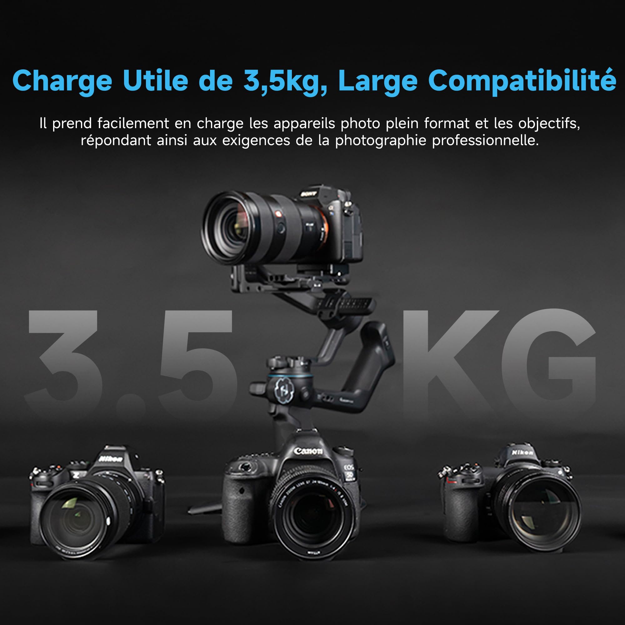 [Officiel] FeiyuTech SCORP-C 2 Stabilisateur Appareil Photo 3 Axes avec Suivi AI 4.0, Panneau de Boutons,Charge Utile 3,5KG, Prise de Vue Verticale Native, Équilibrage Rapide, Contrôle Bluetooth