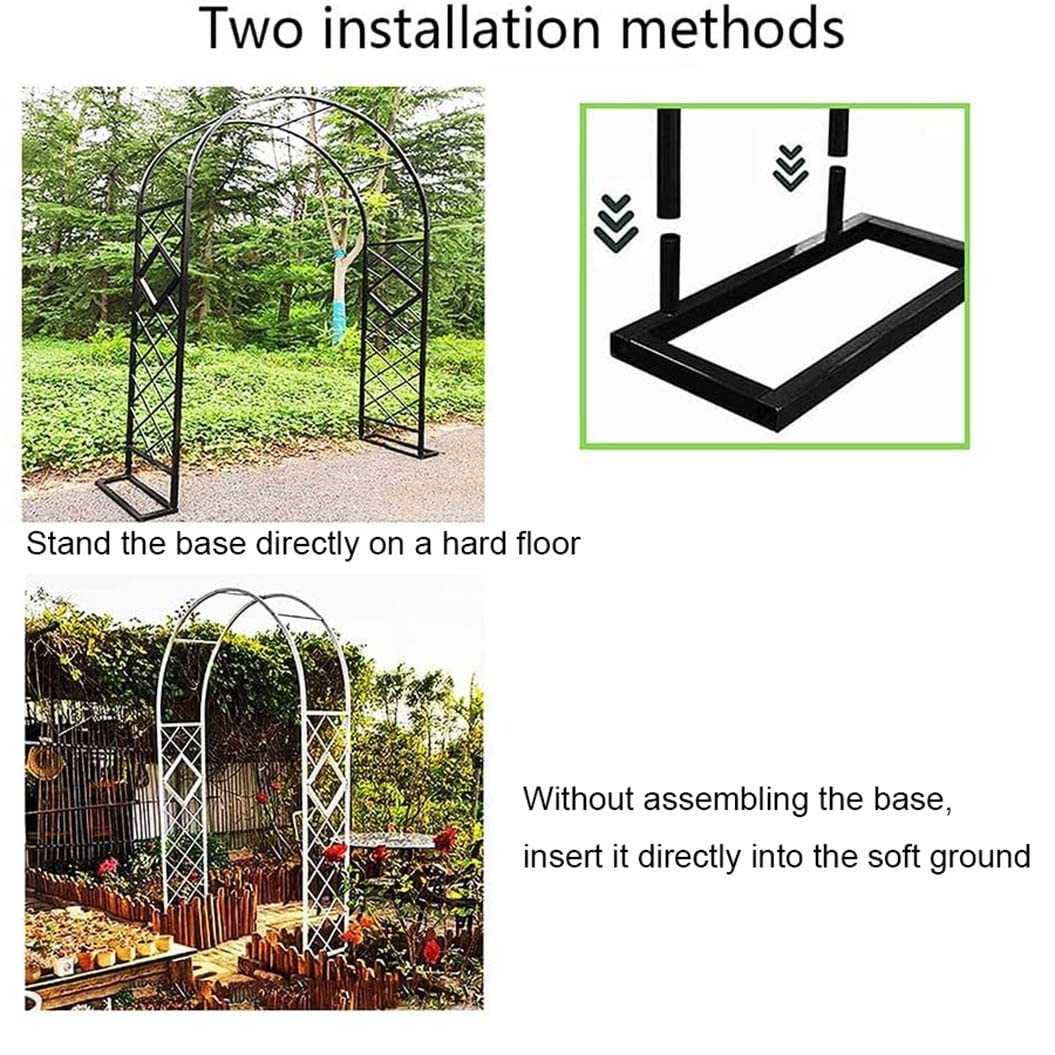 Treillis d'arche de jardin en métal de 2,7 m – Arche de mariage robuste pour plantes grimpantes, largeur réglable de 140 cm à 221 cm, décoration extérieure pour événements de jardin et aménagement