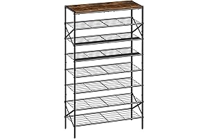 Estantería para zapatos de 8 niveles con balda superior de madera
