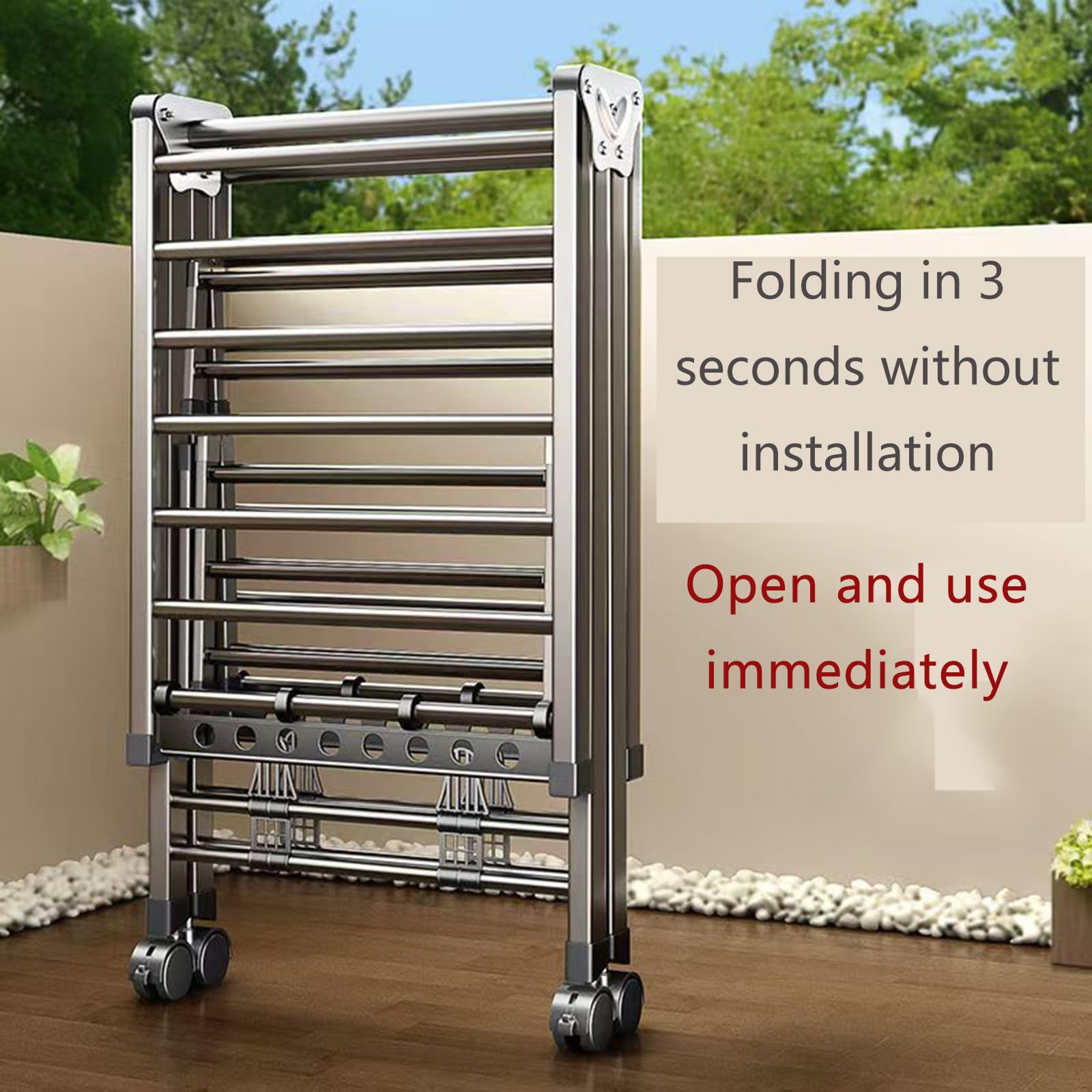 Klappbarer Flügelwäscheständer,Flügelwäschetrockner Mit Höhenverstellbare Flügel Für Innen,Wäscheständer Zusammenklappbar,Stabiler Wäscheturm,140cm
