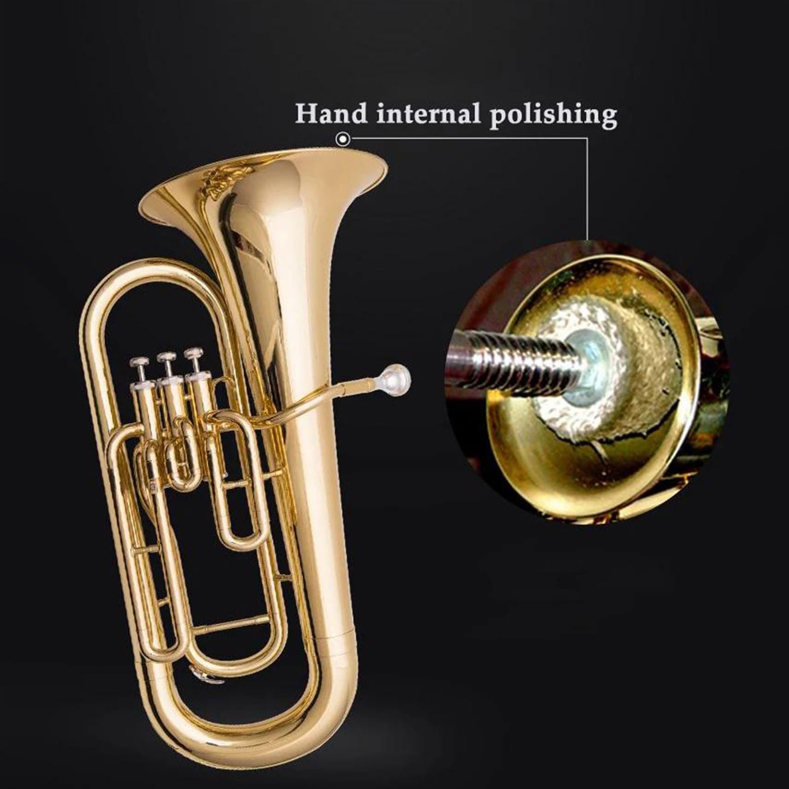 Professionelles, Vergoldetes B-B-Euphonium-Horninstrument Mit 3 Tasten Und Zubehör Aus Messing Euphonium für Anfänger