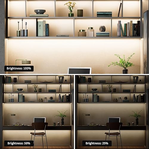 Miniatura 5 de Tira LED COB de 16.4 pies, 2400 LED, blanco frío, 6000 K, CRI90+, luces LED flexibles superbrillantes, regulables, 12 V, luz de cinta con atenuador