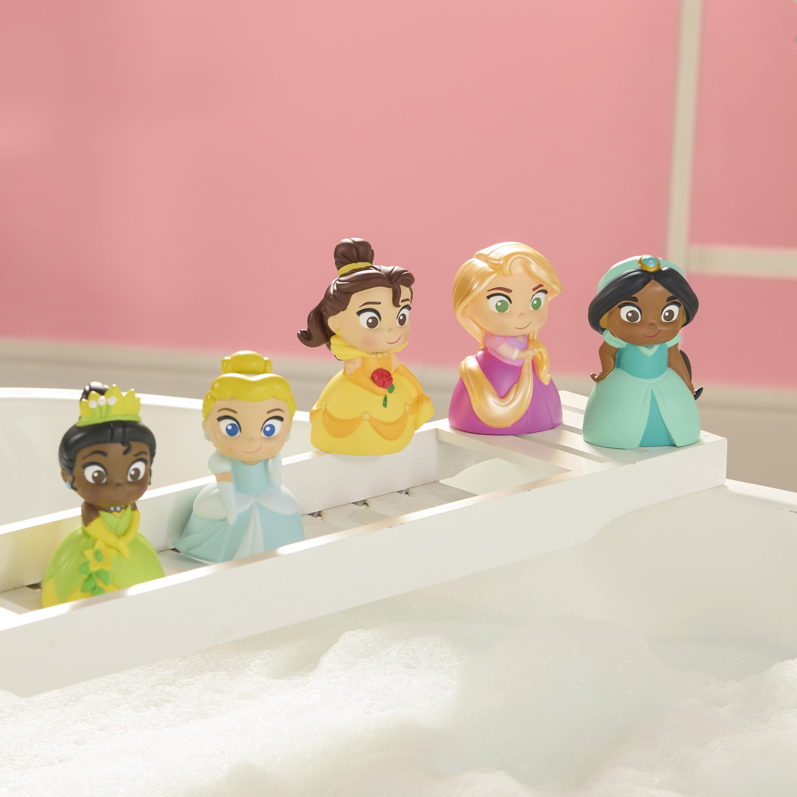 Disney Store Official Princesses Bath Toy Set, 5 Pc, Includes Belle, Cinderella, Jasmine, Rapunzel and Tiana - Image 3