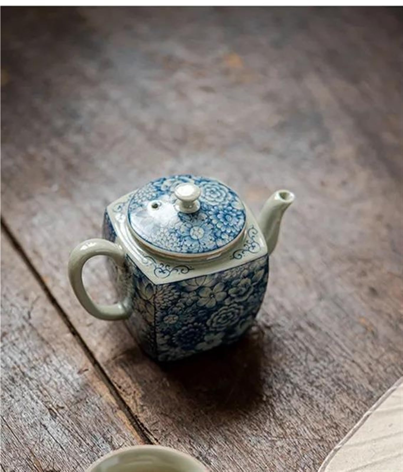 Juego de té Hecho a Mano de 120 ml, cerámica Tradicional China, Tetera de Porcelana Azul y Blanca Pintada a Mano de pequeña Capacidad, Juego de té de Viaje y servidores de café
