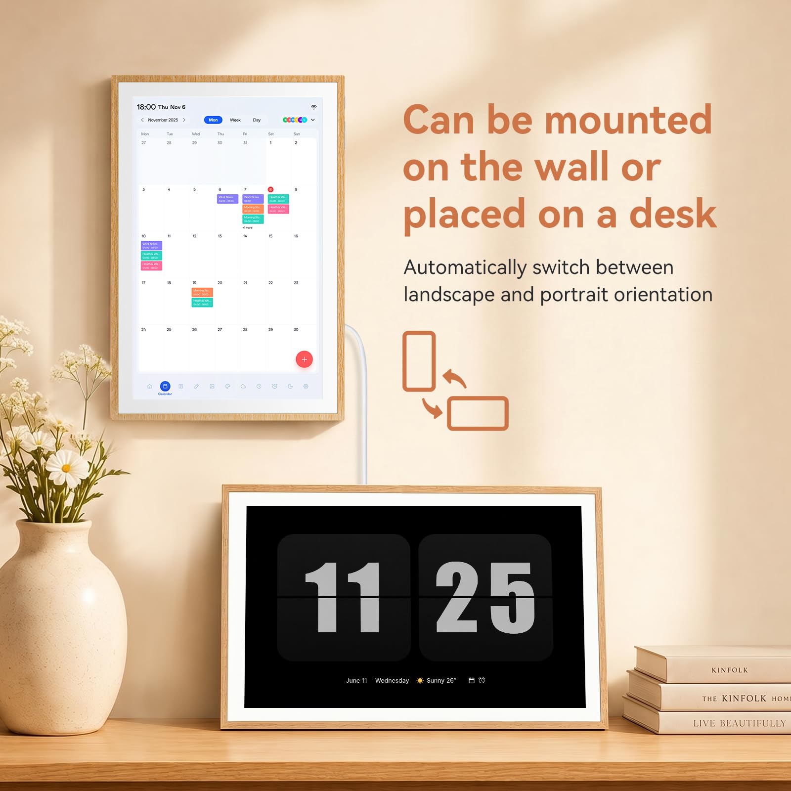 Blackview Digitaler Kalender, 25,7 cm, elektronischer Kalender für Familienpläne