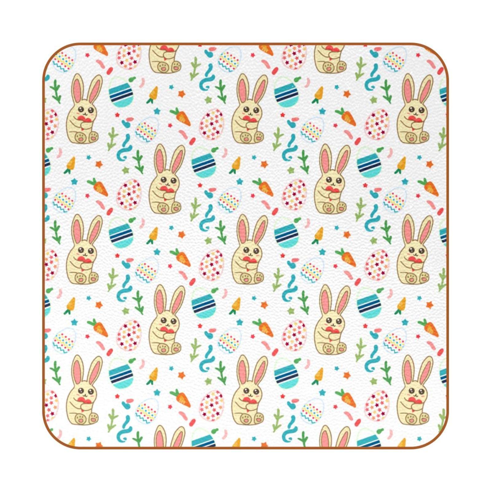 Dessous de verre lapin de Pâques (lot de 6) antidérapants pour table de fête