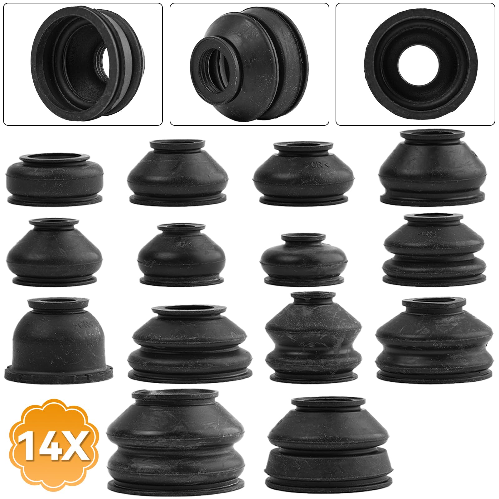 AUTOXBERT 14x Embouts de biellette de direction en caoutchouc Capuchons anti -poussière Biellette de direction Capuchons de protection anti-poussière en silicone Embout de biellette de direction et