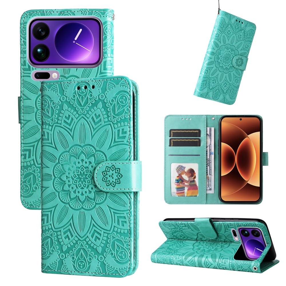Generic - Funda tipo libro para Xiaomi 17T (color: verde) con tapa de piel tipo libro