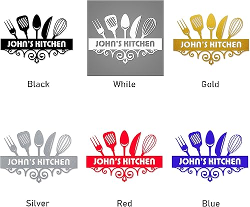 Miniatura 5 de Letrero de metal personalizado para cocina, arte de pared de metal para cocina, letrero de nombre de cocina personalizado para decoración de pared